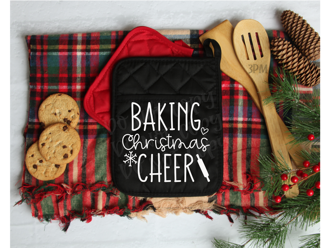 Baking Christmas Cheer Oven mitt/Pot Holder Screen Print