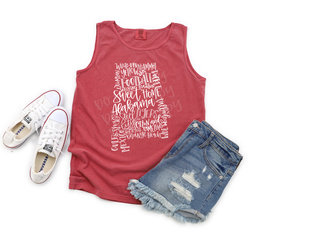 Hand Lettered Alabama Typography Tank