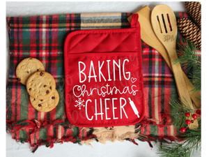 Baking Christmas Cheer Oven mitt/Pot Holder Screen Print